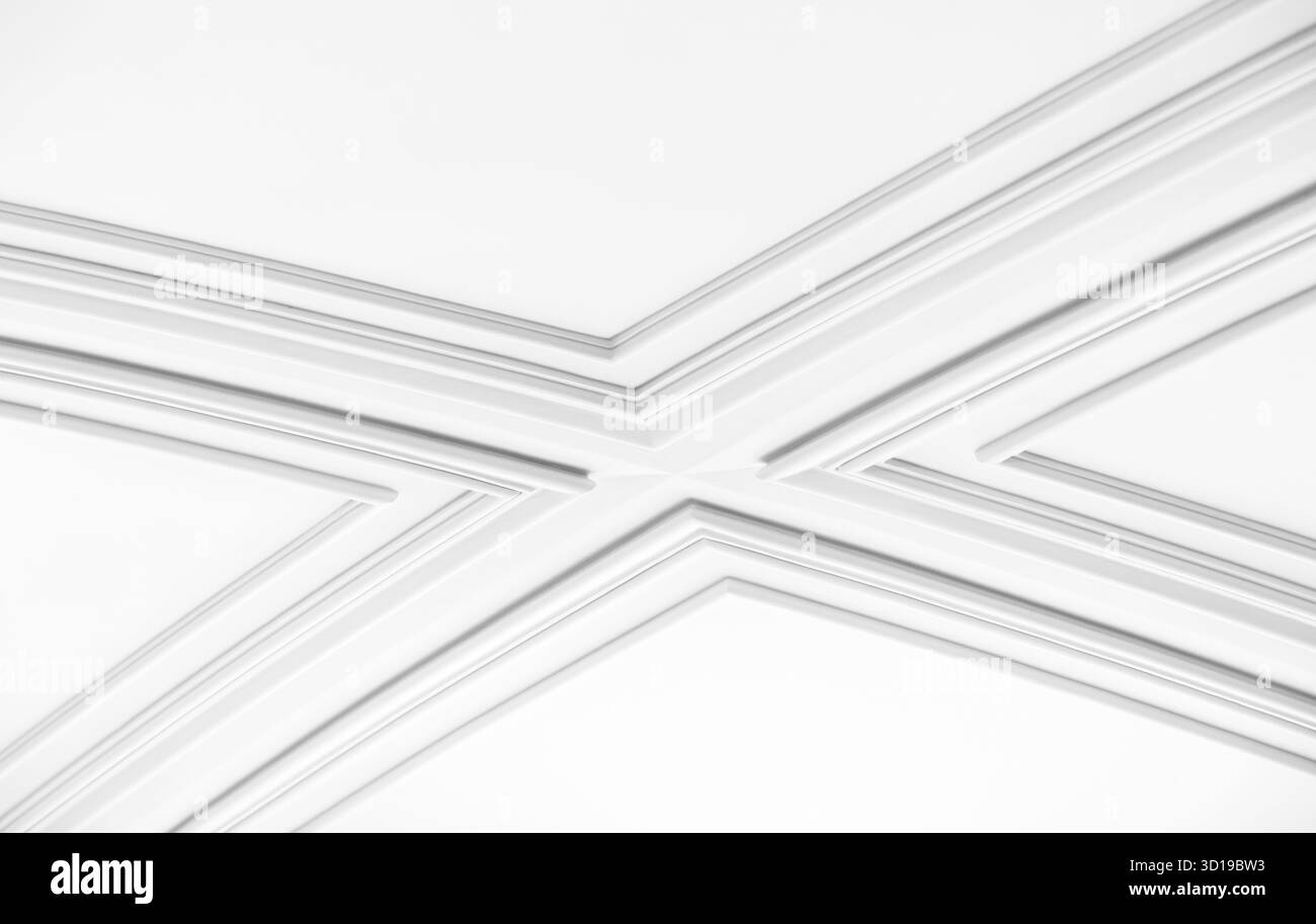 Moulure murale classique, détails intérieurs de style vintage, fond de photo d'architecture abstraite noir et blanc Banque D'Images