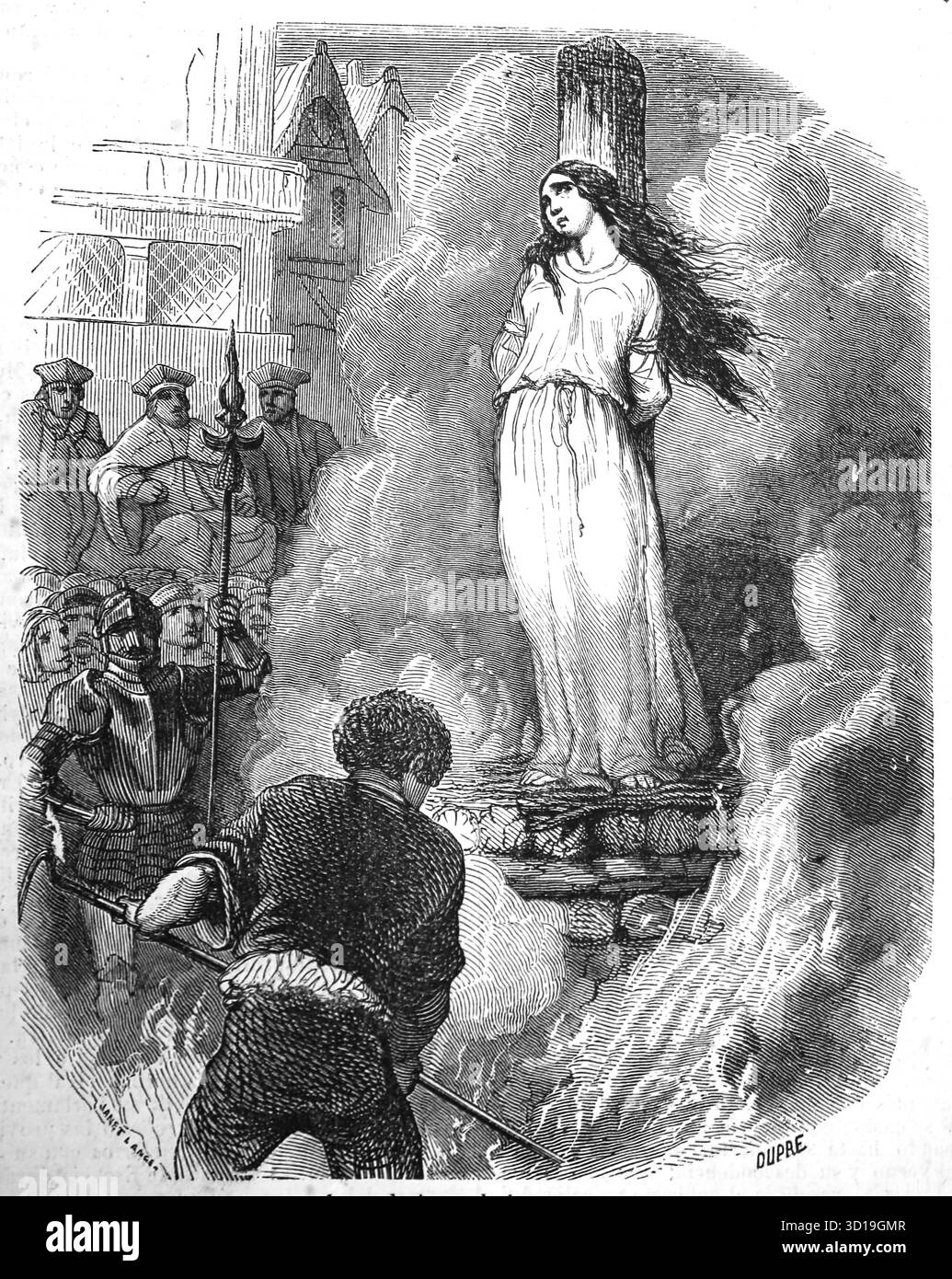 Jeanne d'Arc (1412-1431) brûle sur le bûcher pour hérésie, Ruan, le 30 mai 1431. Banque D'Images