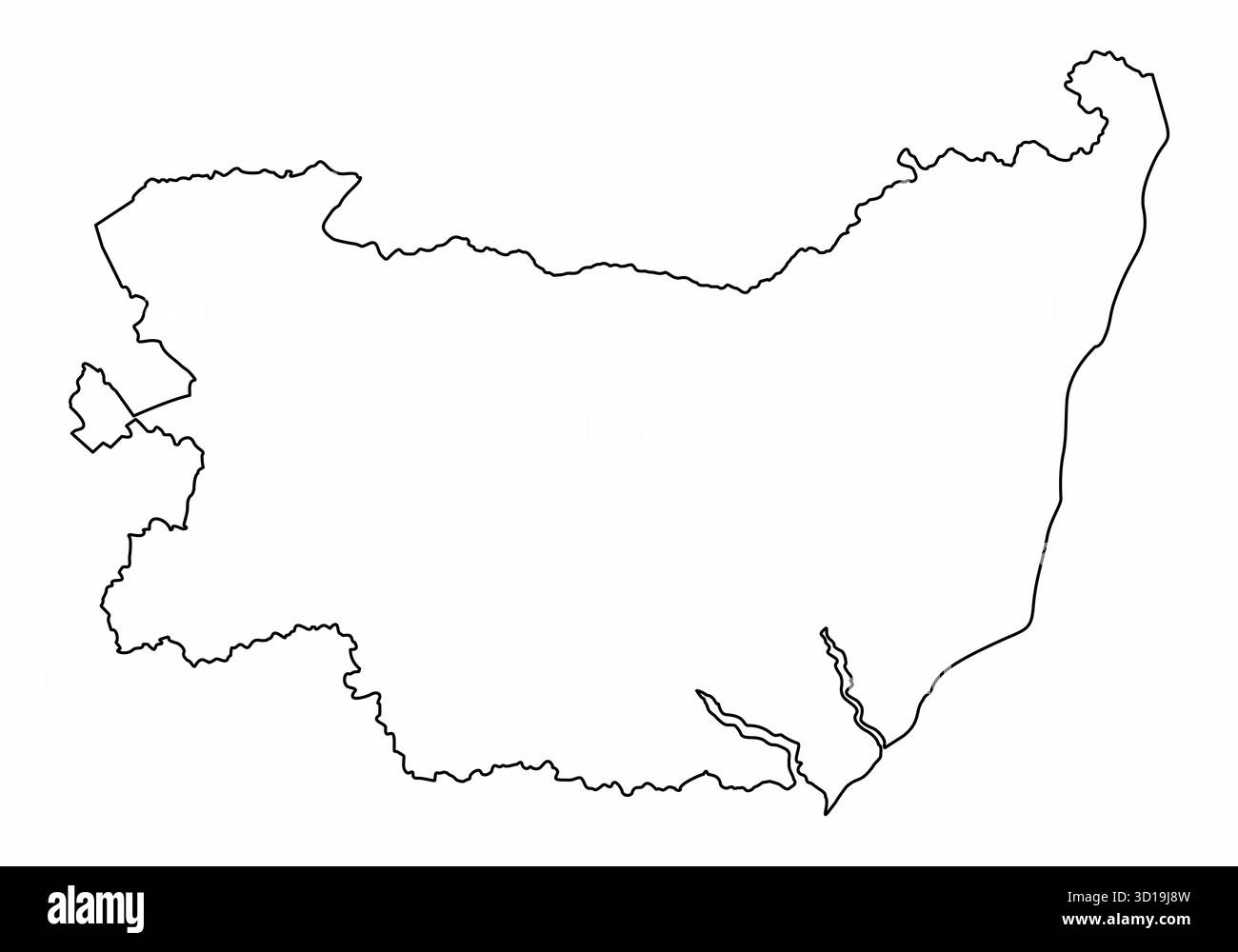 Suffolk carte de contour du comté isolé sur fond blanc, Angleterre Illustration de Vecteur