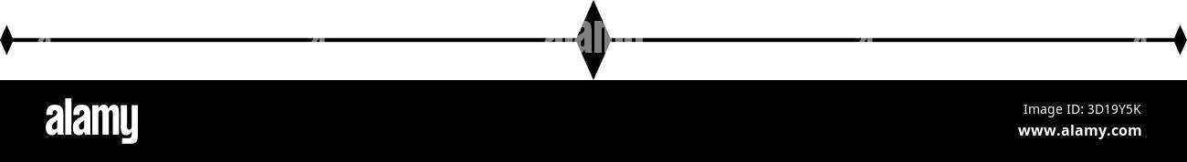 Ligne de séparation décorative avec des diamants. Ligne vectorielle de séparateur de texte géométrique minimale abstraite Illustration de Vecteur