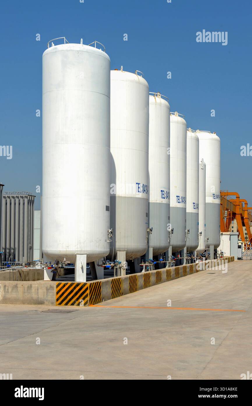 Réservoir de gaz d'usine Banque D'Images