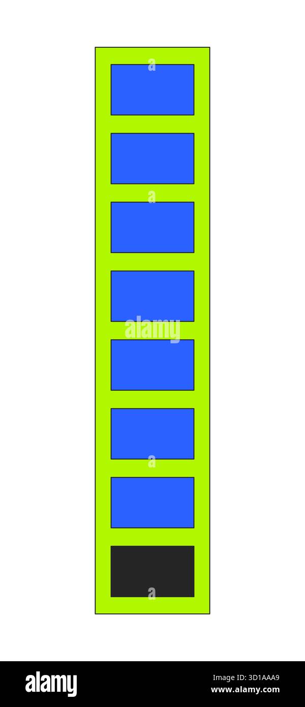Barre indicatrice verticale avec segments objet de dessin animé 2D. Illustration de Vecteur