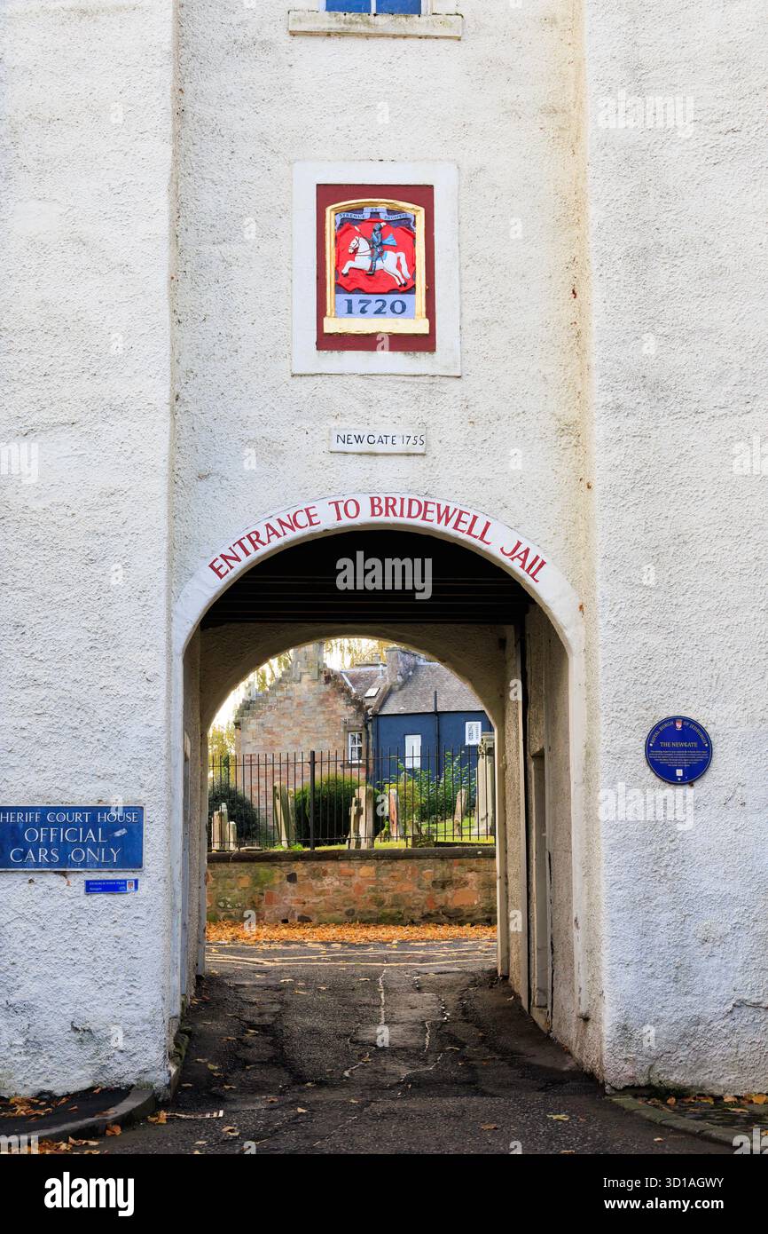 Entrée à Bridewell Jail and Sheriff court House, Jedburgh, Scottish Borders, Écosse Banque D'Images