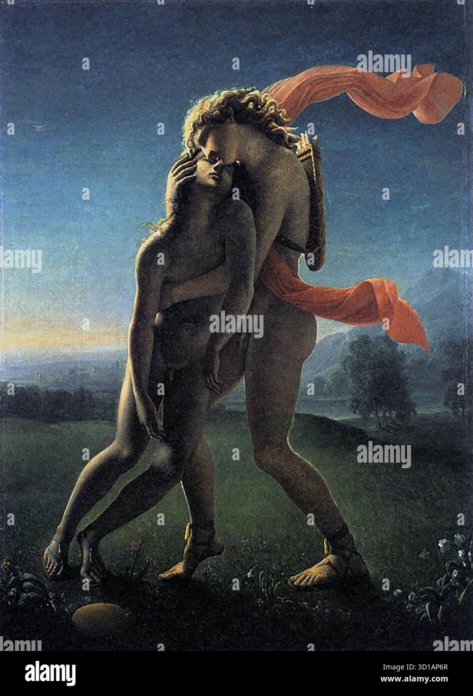 BROC, Jean (né en 1771, Montignac, décédé en 1850, Pologne) la mort de Hyacinthe 1801 huile sur toile, 175 x 120 cm Mus?e Rupert de Chi?vres, Poitiers dans l'atelier de Jacques-Louis David, il y avait une secte dissidente qui était connue sous quatre noms - les Barbus (barbes), penseurs (penseurs), M?ditateurs (méditateurs) ou primitifs (primitifs). Ce petit groupe a appelé à des peintures basées sur la pureté sans ornement des dessins linéaires sur la poterie grecque antique et sur les compositions simples et directes du début de la Renaissance italienne. En termes de peinture, ils ont produit très peu, leur œuvre la plus connue BEI Banque D'Images