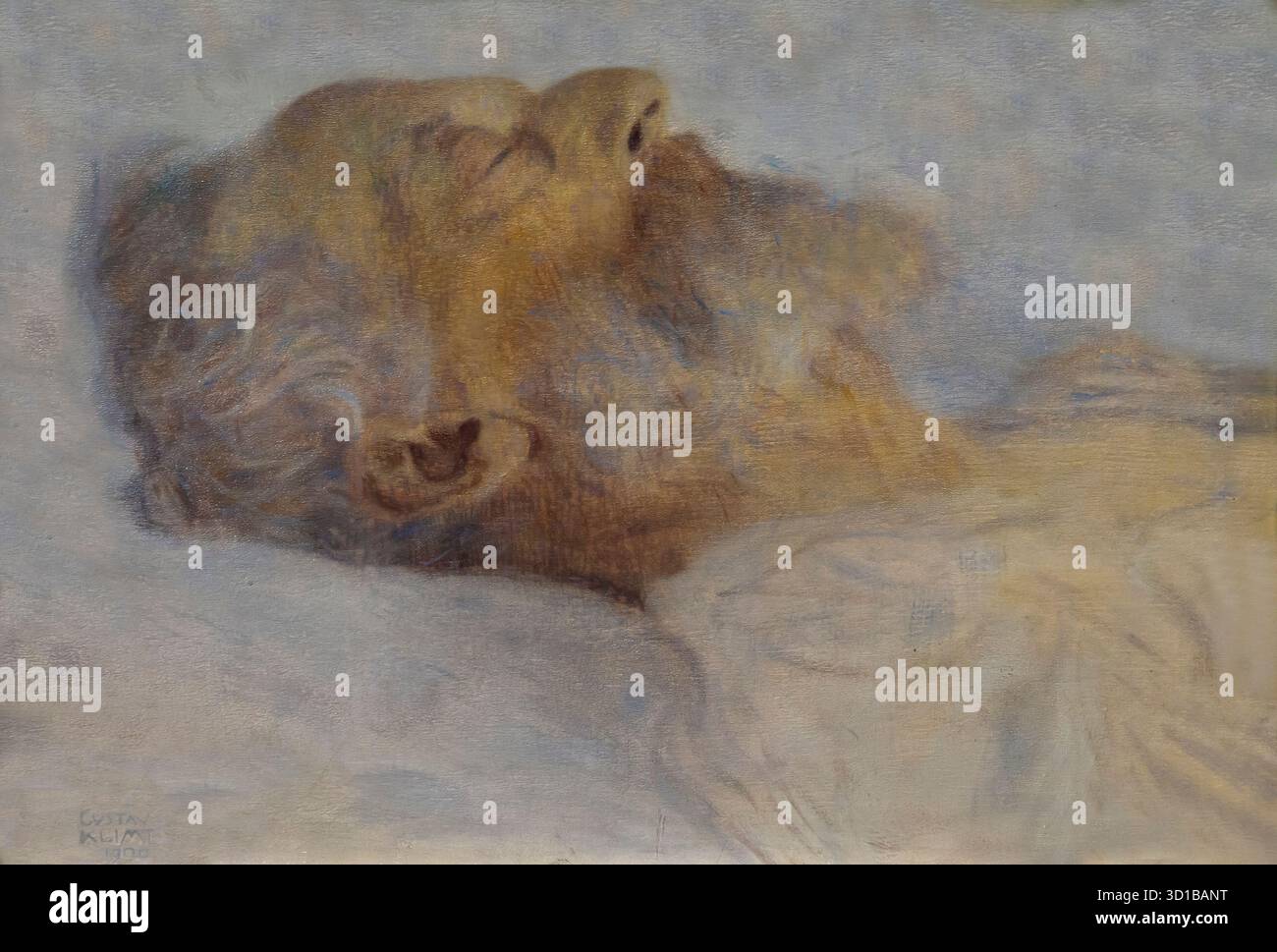 Vieil homme sur son lit de mort, Gustav Klimt, 1900, vieil homme sur son lit de mort, Gustav Klimt, 1900, Galerie Osterreichische, Musée du Belvédère, Vienne, Autriche Banque D'Images