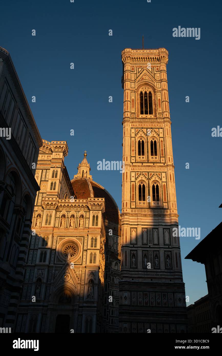 Florence, Italie le clocher du Duomo, ou cathédrale de Santa Maria del Fiore Banque D'Images