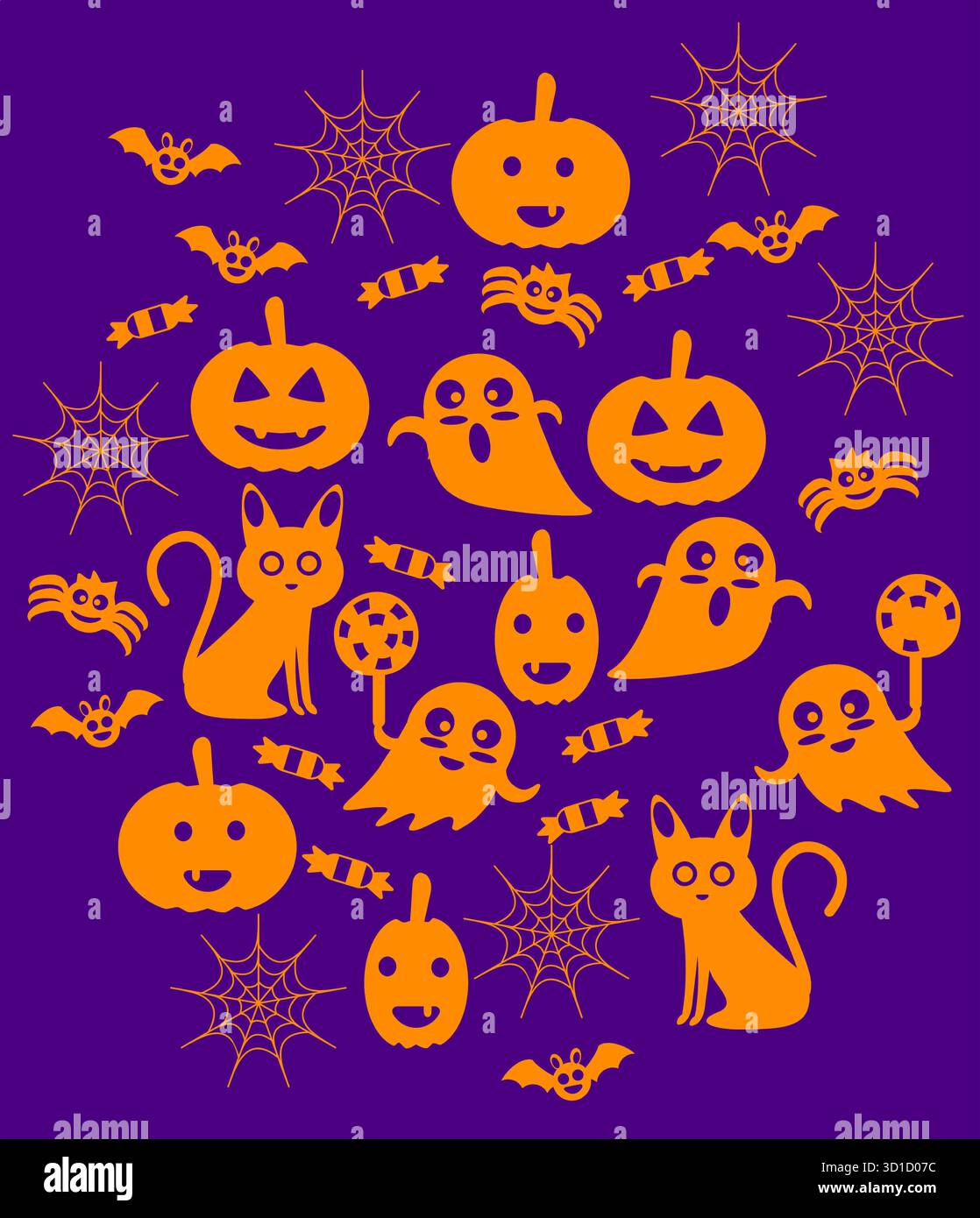 Mise en place du motif d'Halloween Illustration de Vecteur