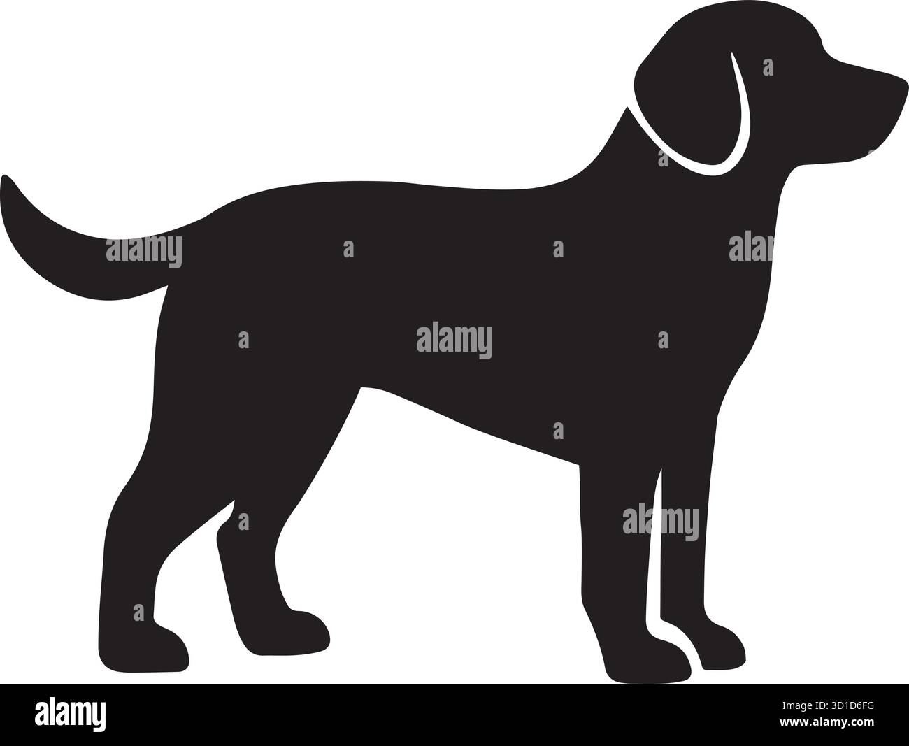 une belle silhouette vectorielle d'illustration de chien Illustration de Vecteur
