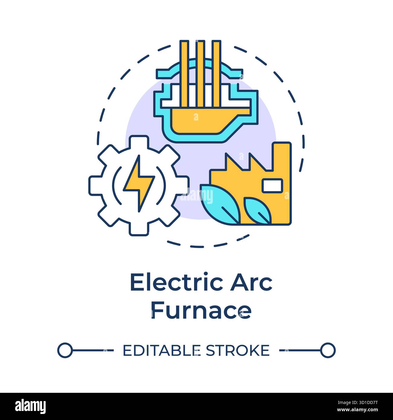 Icône de concept multicolore de four à arc électrique Illustration de Vecteur