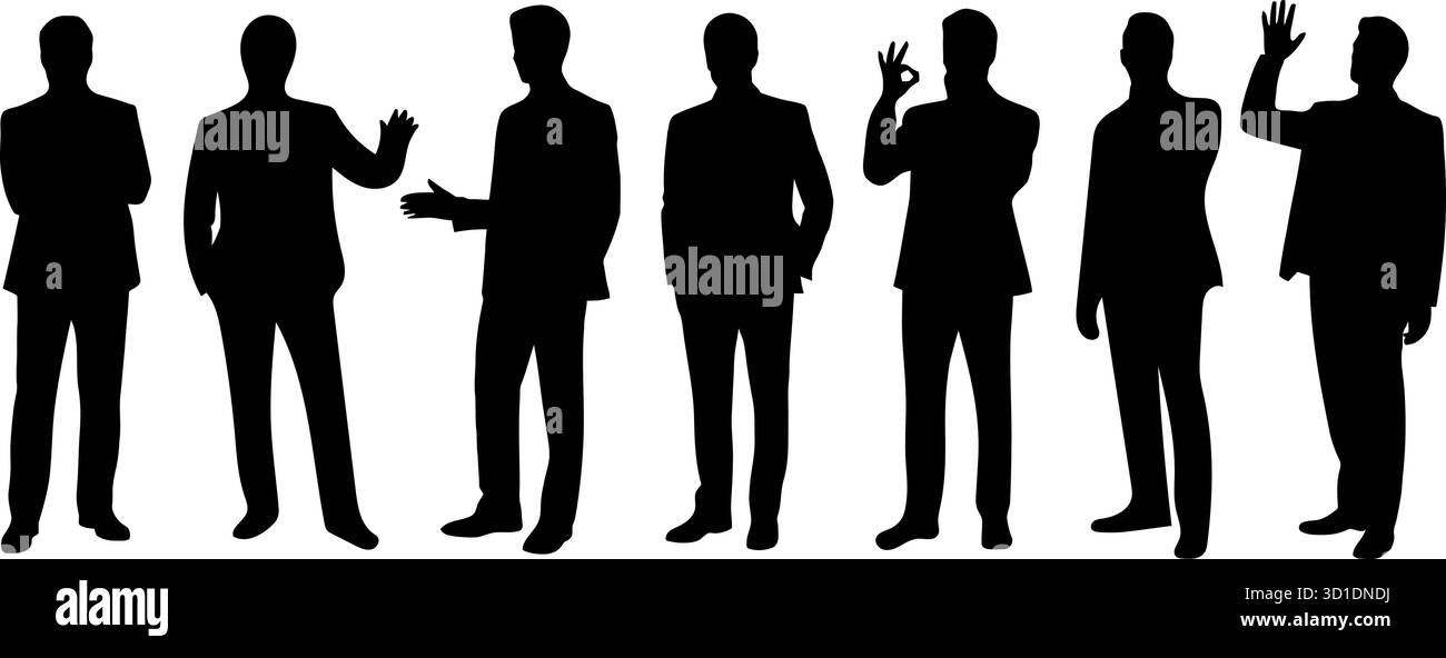 Business People silhouettes in Professional poses – Vector Clipart for Corporate concepts Illustration de Vecteur