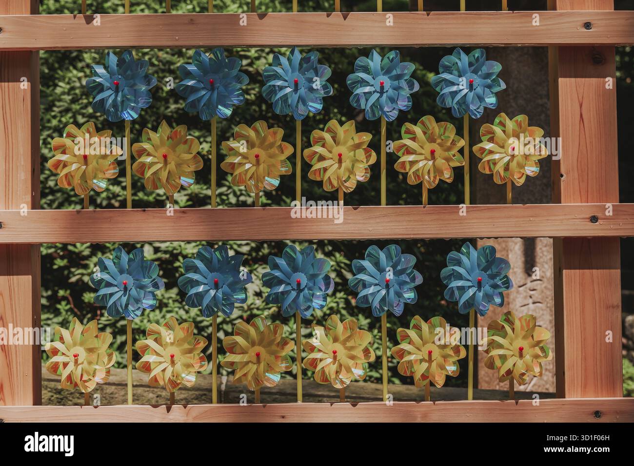 Pinwheel dans le sanctuaire Nezu à Tokyo, Japon Banque D'Images