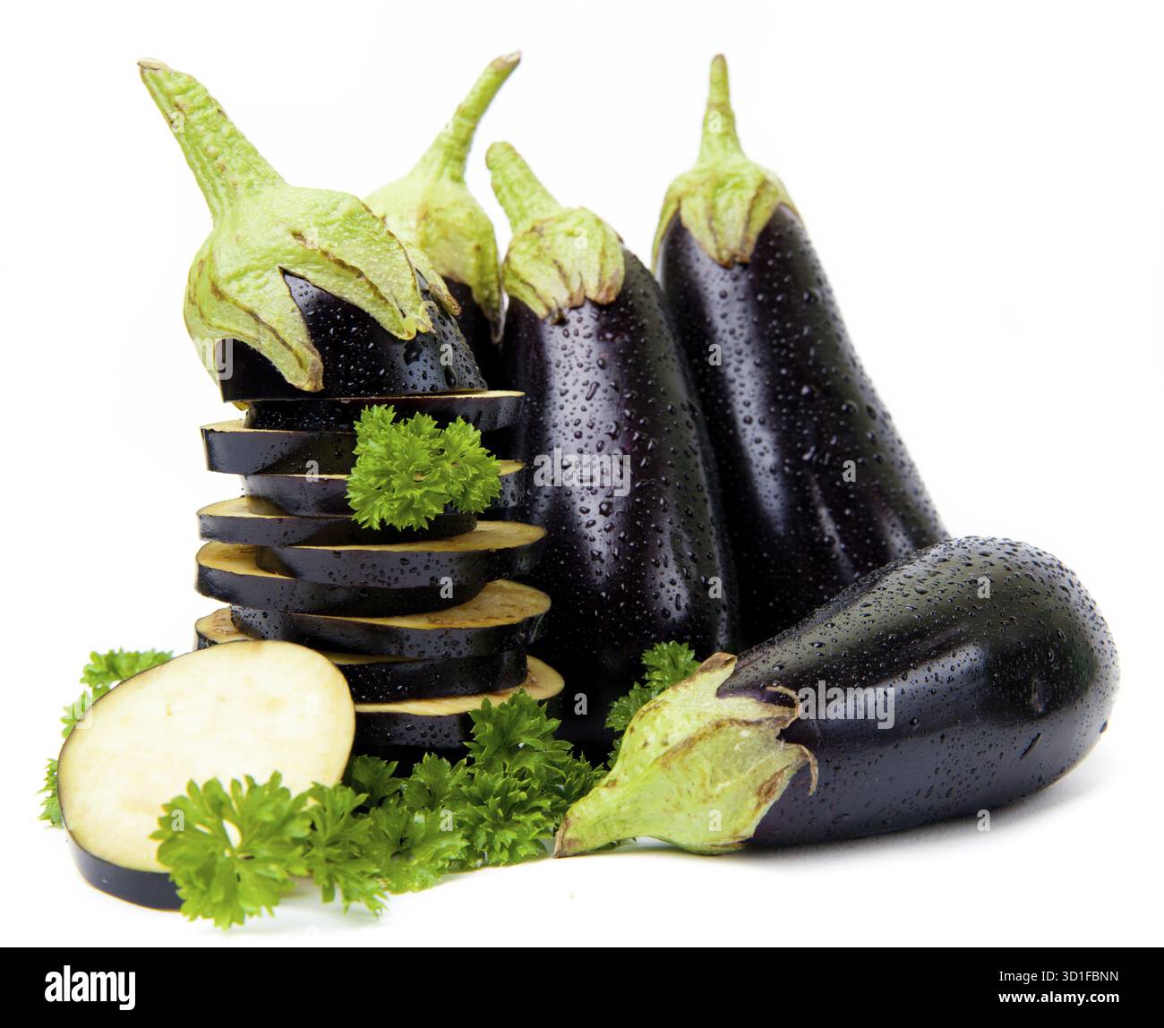 Aubergines isolées Banque D'Images