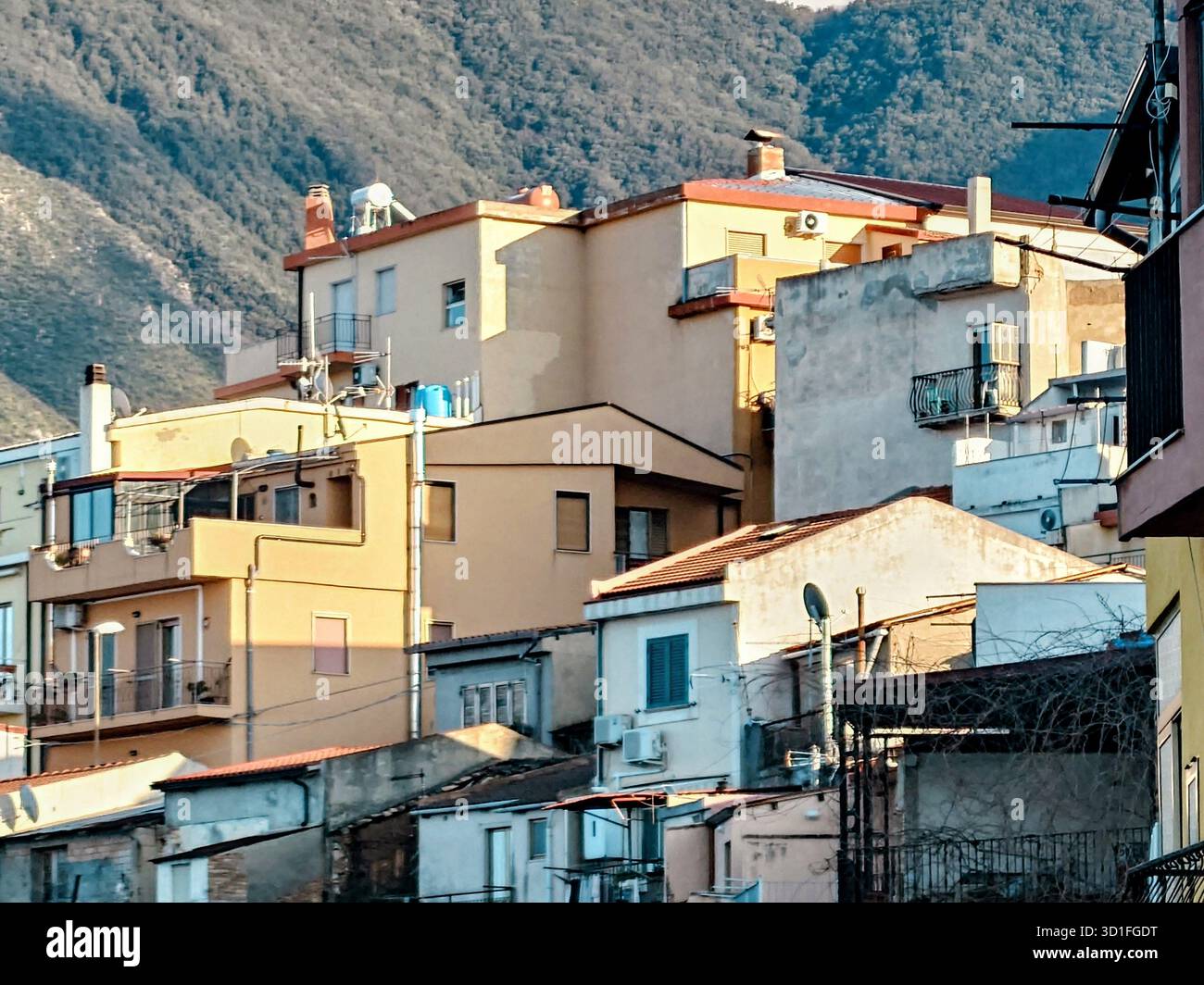 Maisons dans Scilla, Italie Banque D'Images