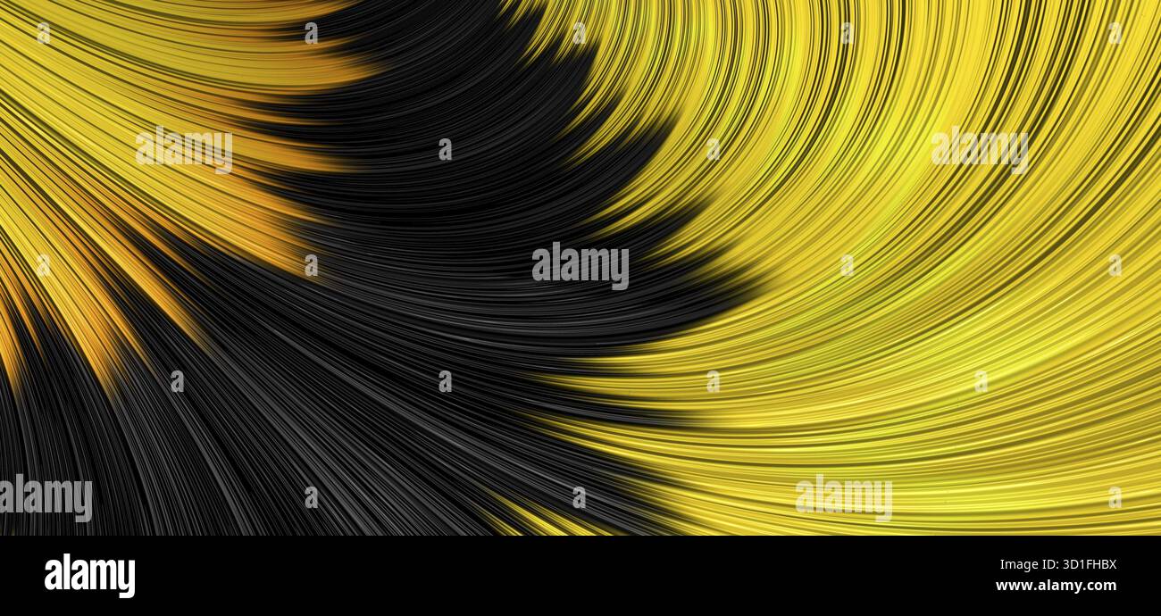 Fond abstrait fractal du tourbillon psychédélique jaune Banque D'Images