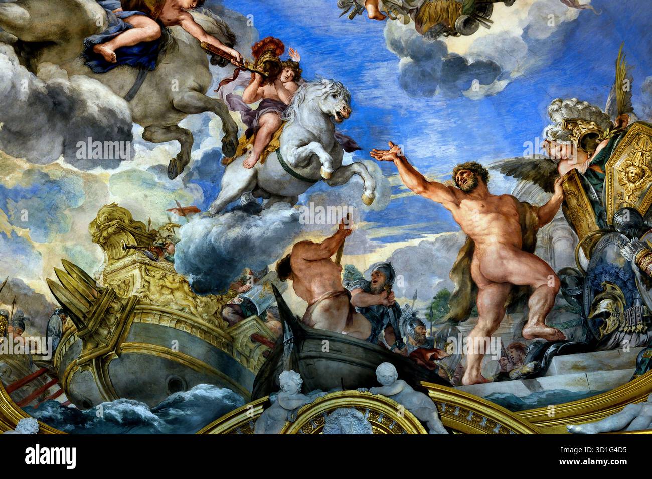 Prix de Mars dans le Palais Pitti Florence Italie par Pietro da Cortona 1596/7 - 1669 a été un peintre Baroque Italien et architecte.( dans l'ancienne religion romaine et du mythe, Mars était le dieu de la guerre gardien agricole ) Gardien de soldats et paysans, dieu de la guerre, de la destruction, et de la masculinité. Banque D'Images