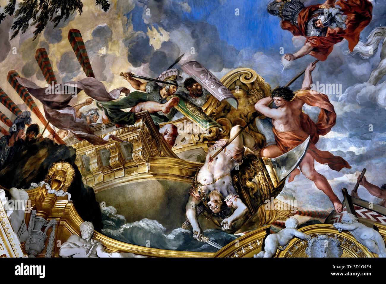 Prix de Mars dans le Palais Pitti Florence Italie par Pietro da Cortona 1596/7 - 1669 a été un peintre Baroque Italien et architecte.( dans l'ancienne religion romaine et du mythe, Mars était le dieu de la guerre gardien agricole ) Gardien de soldats et paysans, dieu de la guerre, de la destruction, et de la masculinité. Banque D'Images