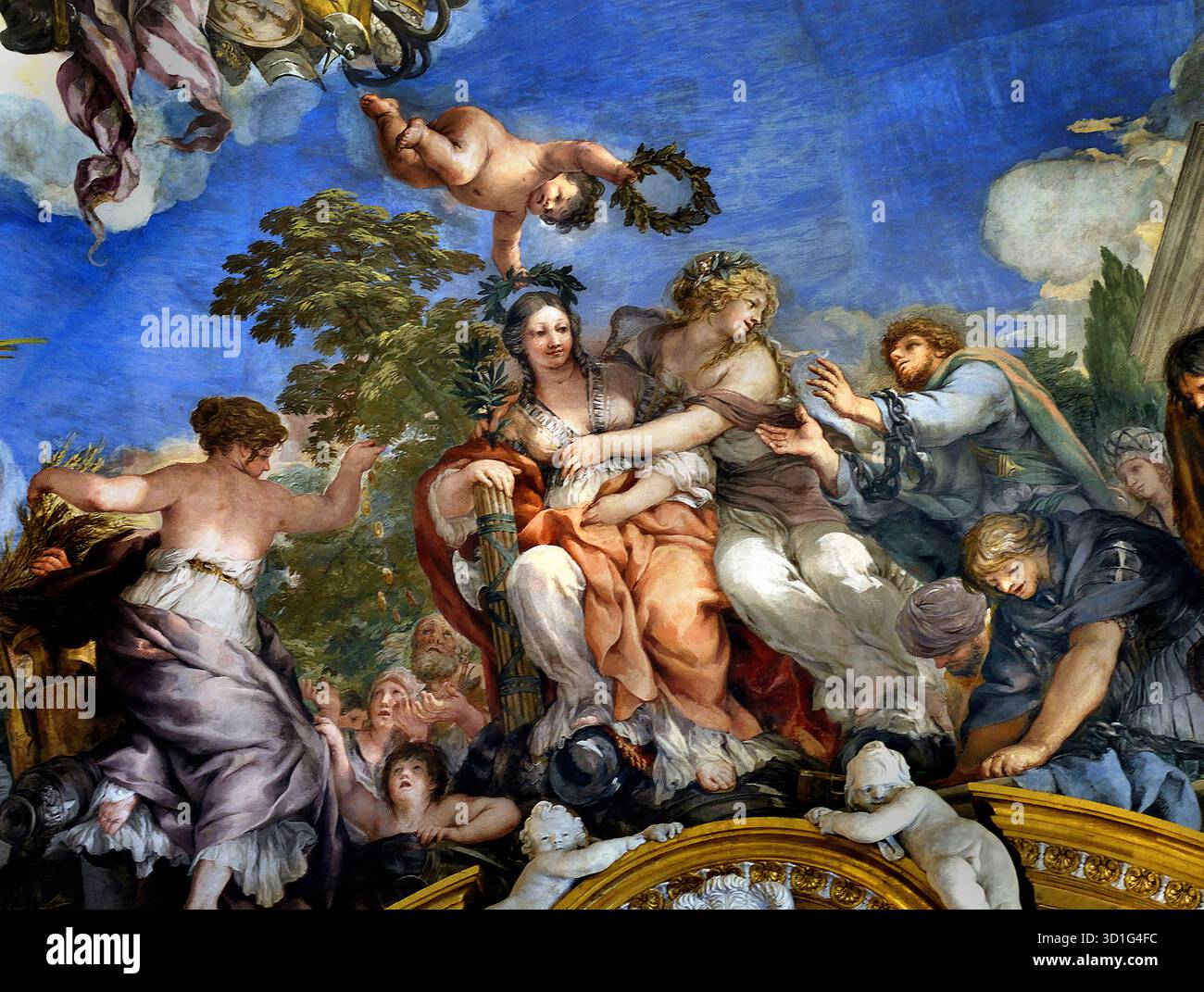 Prix de Mars dans le Palais Pitti Florence Italie par Pietro da Cortona 1596/7 - 1669 a été un peintre Baroque Italien et architecte.( dans l'ancienne religion romaine et du mythe, Mars était le dieu de la guerre gardien agricole ) Gardien de soldats et paysans, dieu de la guerre, de la destruction, et de la masculinité. Banque D'Images