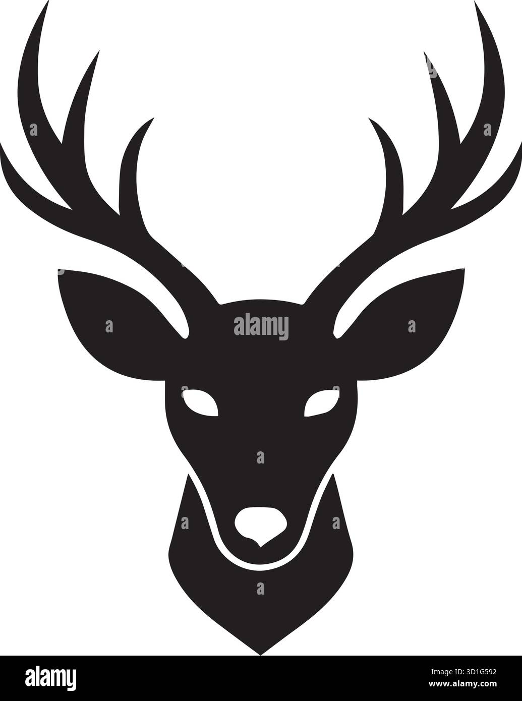 une belle silhouette d'illustration de visage de cerf Illustration de Vecteur