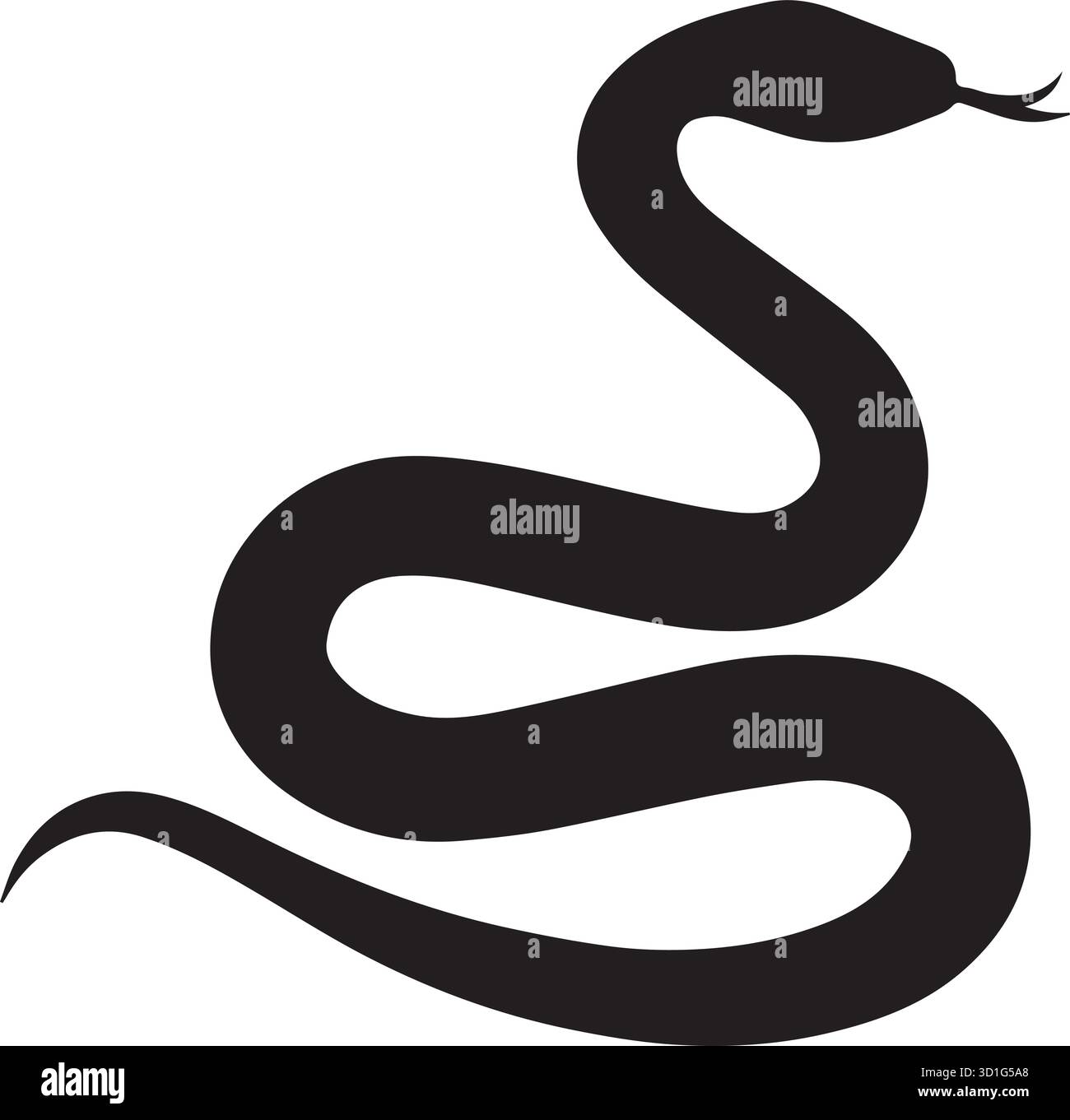 une conception vectorielle de silhouette de serpent noir Illustration de Vecteur