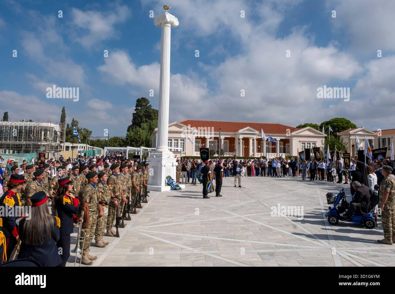 Paphos Chypre a célébré la « Journée Oxi », commémorant le rejet par la Grèce de la demande des forces de l’axe d’entrer sur son territoire le 28 octobre 1940, pendant la seconde Guerre mondiale. Banque D'Images