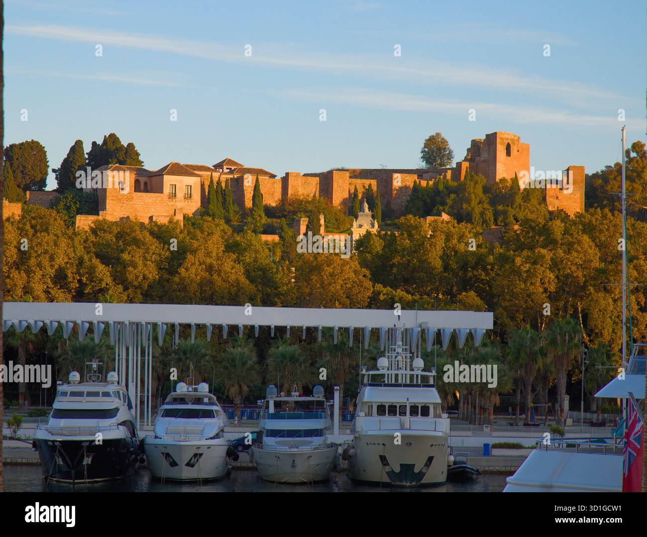 Espagne, Andalousie, Malaga, Alcazaba, forteresse, repère, Banque D'Images
