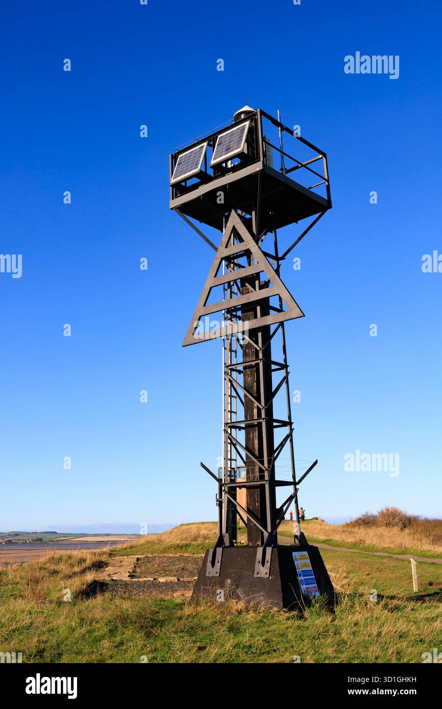 Tour d'aide à la navigation, Holy Island, Lindisfarne, Northumberland, Angleterre Banque D'Images