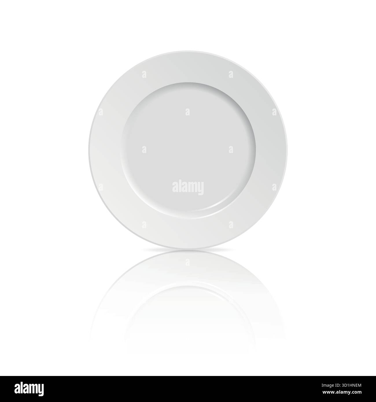 Plaque vide avec réflexion sur fond blanc Illustration de Vecteur