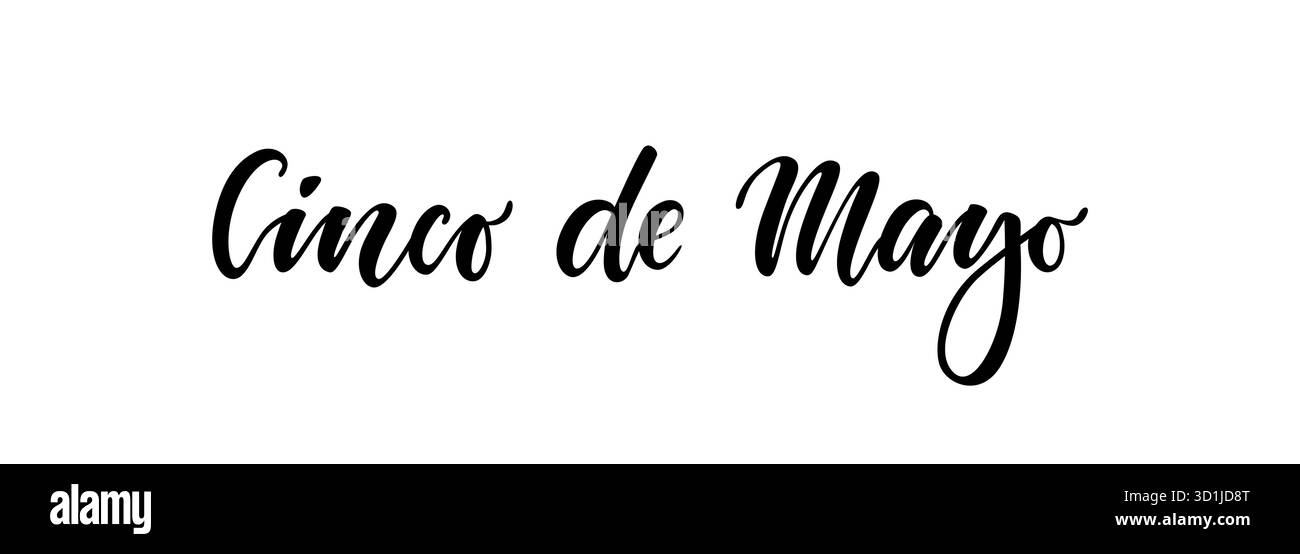 Cinco de Mayo. Phrase de lettrage dessinée à la main isolée sur fond blanc. Élément de conception pour la publicité, affiche, annonce, invitation, fête Illustration de Vecteur
