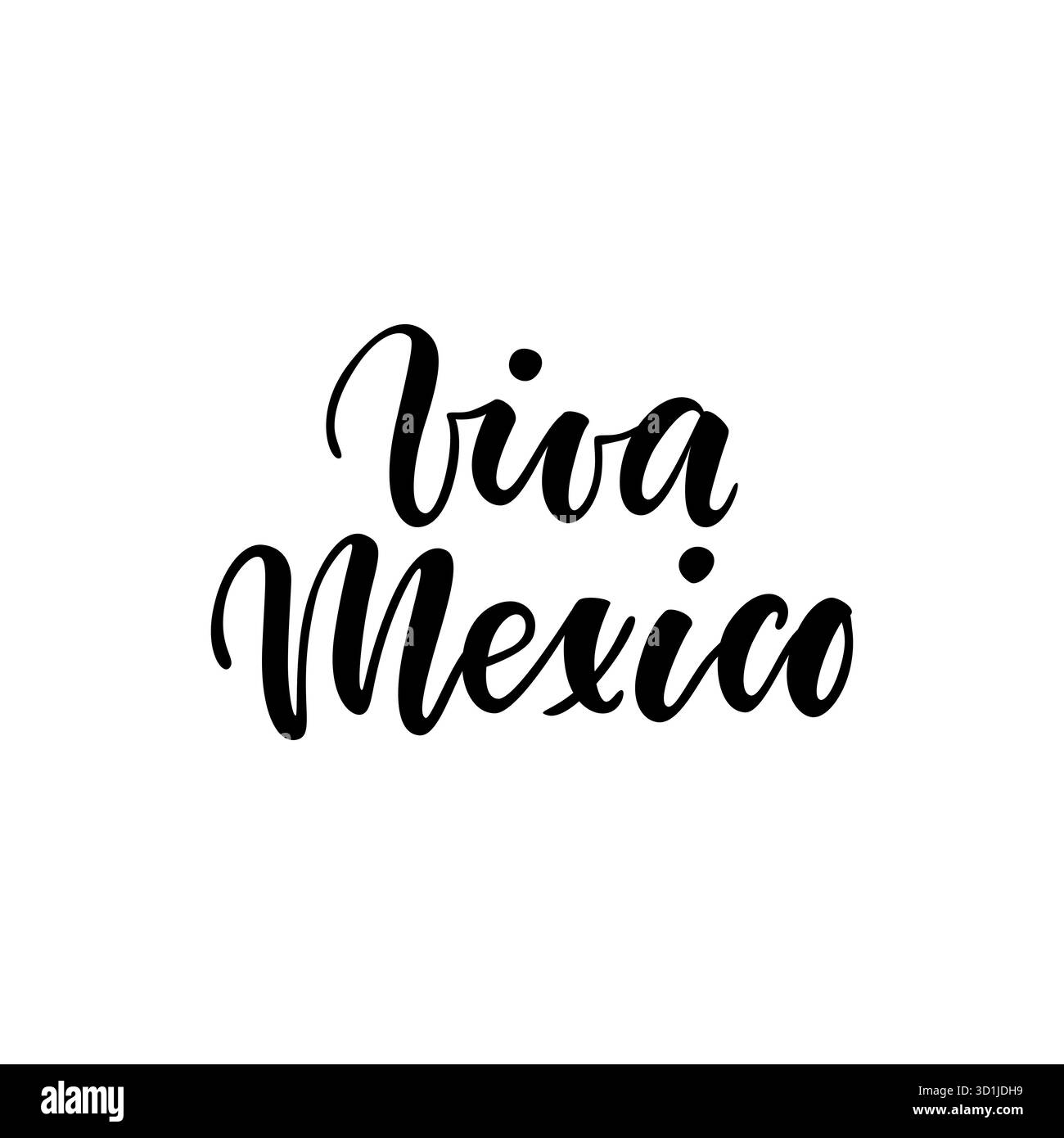 Viva Mexico. Phrase de lettrage dessinée à la main isolée sur fond blanc. Élément de conception pour la publicité, affiche, annonce, invitation, fête Illustration de Vecteur