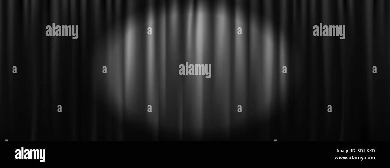 Fond de rideau de velours noir. Rideaux fermés toile de fond pour scène de théâtre, cinéma, écran de cinéma muet. Vecteur vieux concept de scène Hollywood. Noir Horror drapé papier peint pour prix, spectacle, performance Illustration de Vecteur
