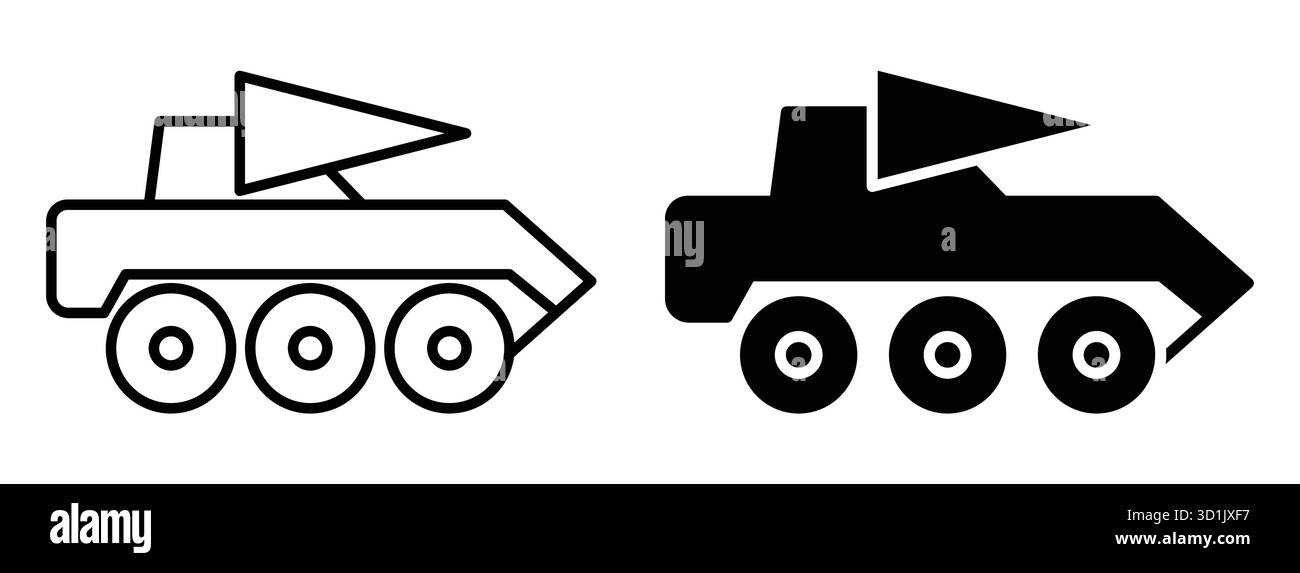 Deux chars de dessin animé ludiques dans le style noir et blanc, idéal pour les illustrations pour enfants, les jeux et les projets créatifs. Parfait pour ajouter des éléments amusants. Illustration de Vecteur