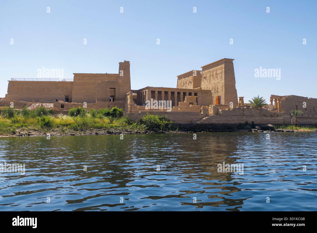 Ancien complexe du temple Philae, situé sur l'île d'Agilkia près d'Assouan, Egyp Banque D'Images
