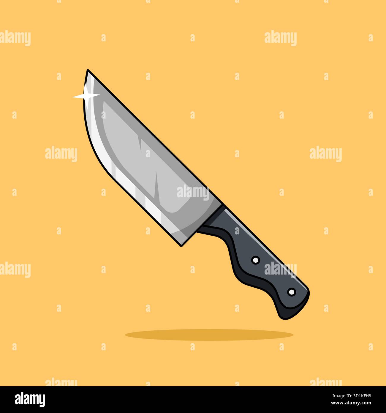 Dessin animé style couteau de cuisine illustration vectorielle dessin animé Illustration de Vecteur