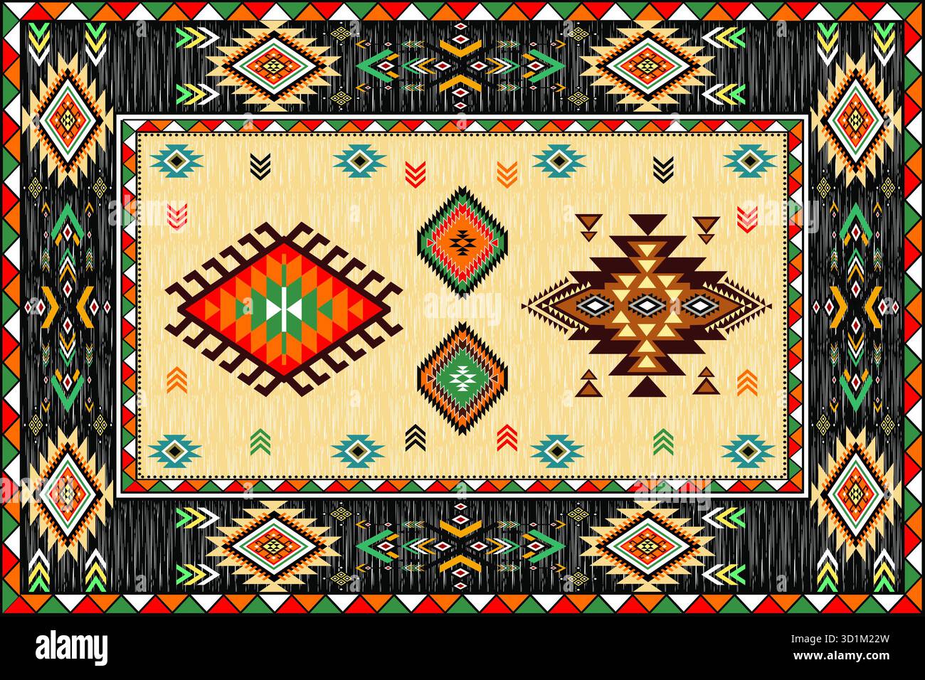 Motifs Boho, tapis Navajo, motifs de tapis indigènes, Amérindien, motifs, géométrique, motifs de tapis décoratifs, tapis de couverture, illustrations de tapis tissés. Banque D'Images