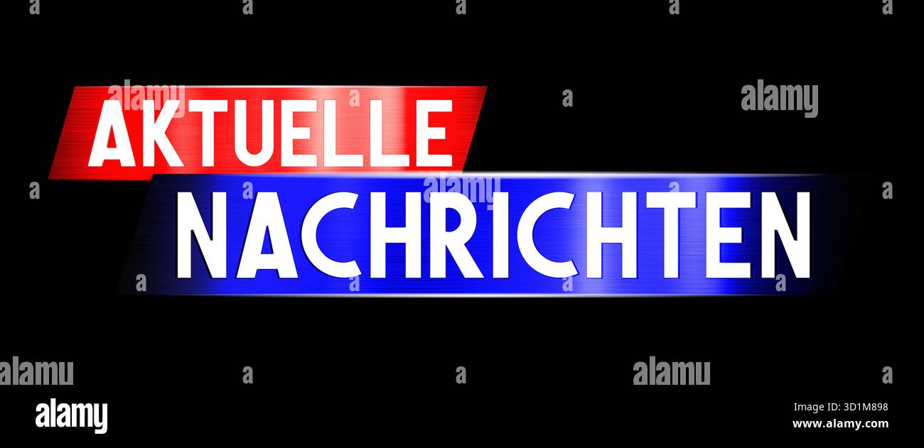 Dernières nouvelles dans la bannière allemande - illustration 3D. Banque D'Images