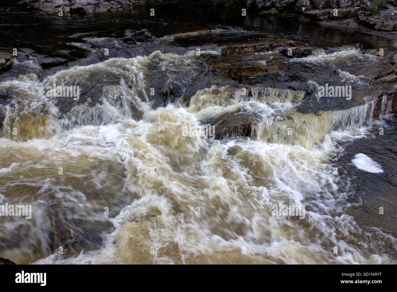 Black Water Falls, Garve, Strathpeffer, Invernessshire, Highlands écossais Écosse Royaume-Uni Banque D'Images