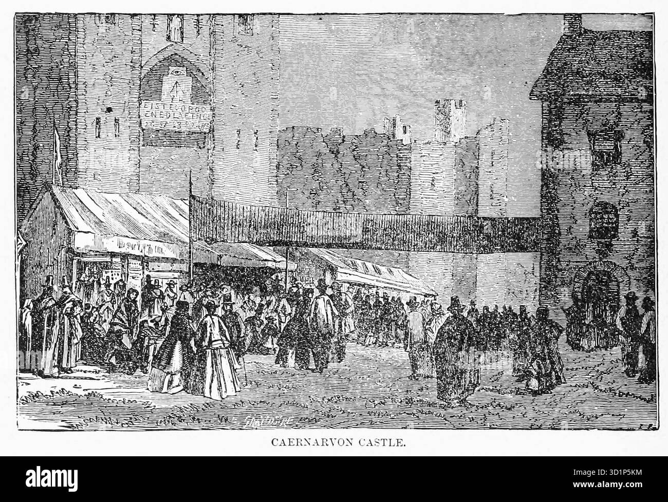 Château de Caernarvon du chapitre XCIII. Angleterre et France au treizième siècle dans le volume 12, de l'histoire universelle de Ridpath : un compte rendu de l'origine, de la condition primitive et du développement ethnique des grandes races de l'humanité, et des principaux événements dans l'évolution et le progrès de la vie civilisée entre les hommes et les Nations, à partir de sources récentes et authentiques avec une enquête préliminaire sur le temps, lieu et la manière du commencement par Ridpath, John Clark, 1840-1900 publié en 1897 Banque D'Images