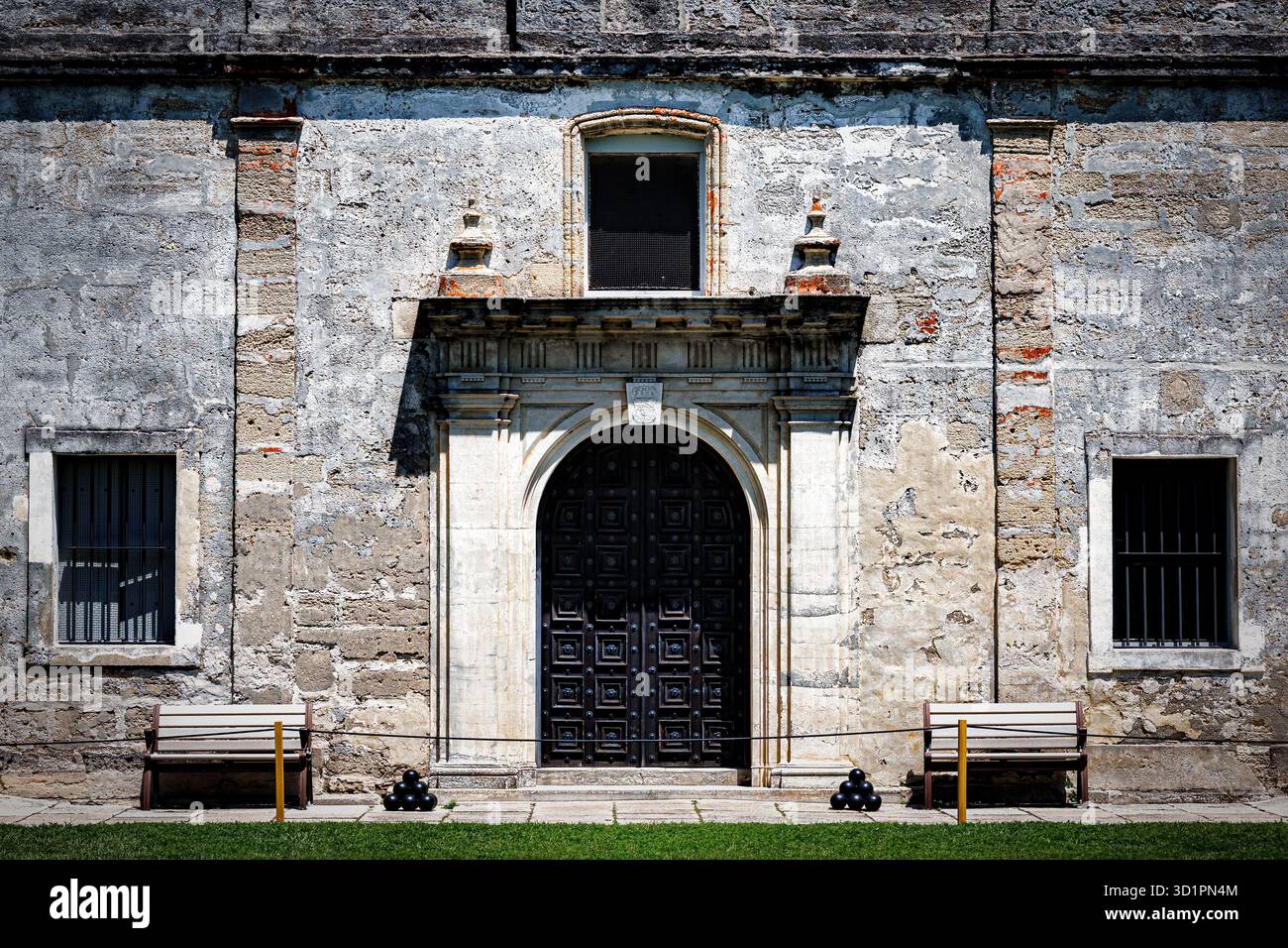 À l'intérieur du monument national Castillo de San Marcos à Saint Augustine, Floride. Banque D'Images