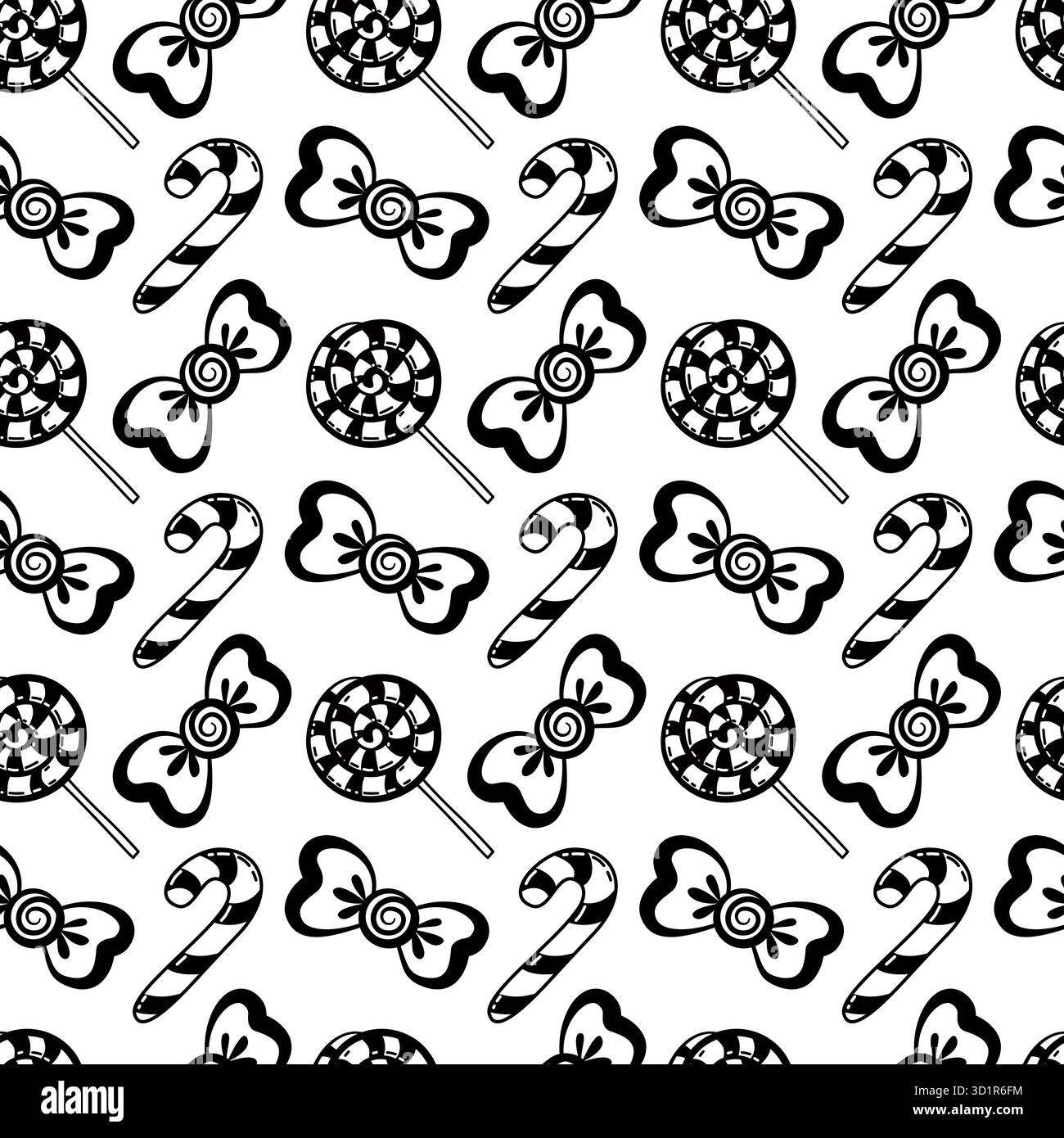 Modèle sans couture de bonbons sucrés. Illustration de doodle dessinée à la main de sucettes. Illustration de Vecteur