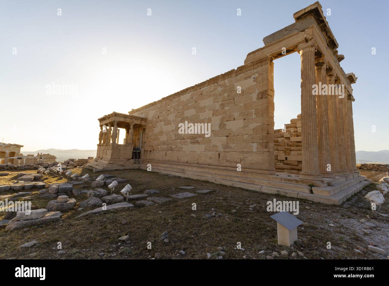 Erechtheum ruines du temple sur l'Acropole à Athènes, Grèce sur une après-midi de juin- voir de plus près Banque D'Images