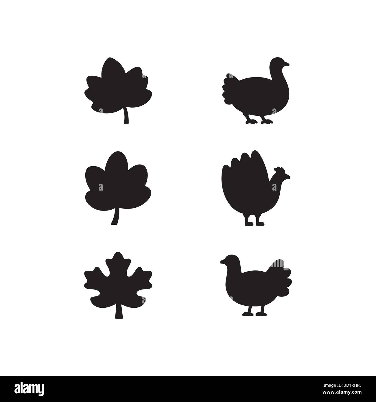 Thanksgiving Feast Vector Traditional Family Dinner Silhouette Icons PNG Pack. Illustration de Vecteur