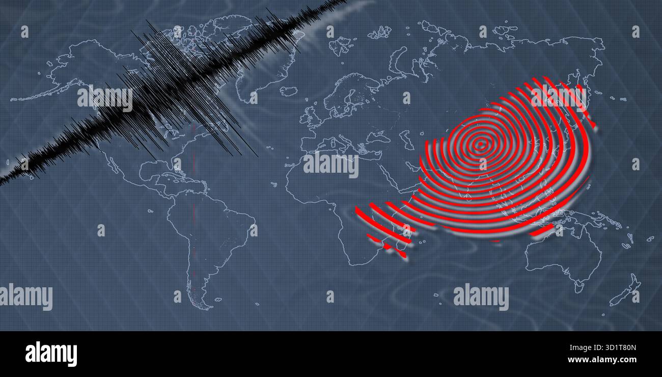 Activité sismique tremblement de terre Niger carte Banque D'Images