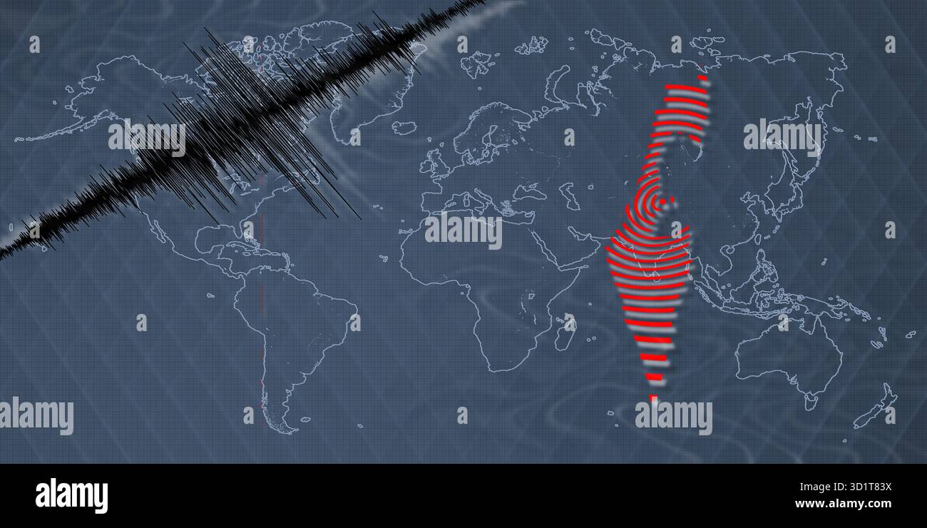 Activité sismique tremblement de terre Israël carte Banque D'Images