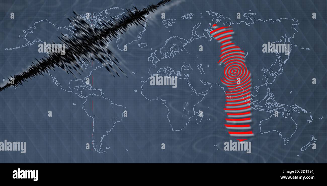 Activité sismique tremblement de terre Togo carte Banque D'Images