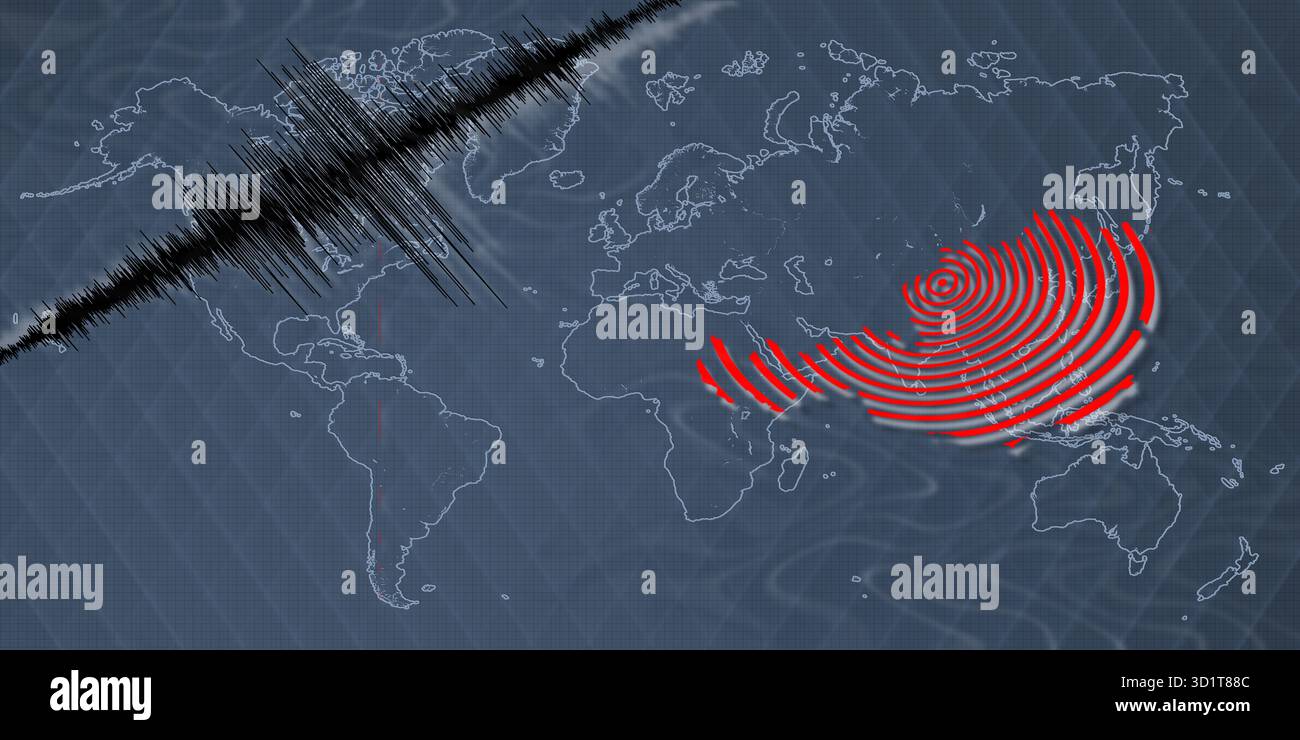 Activité sismique tremblement de terre carte Autriche Banque D'Images