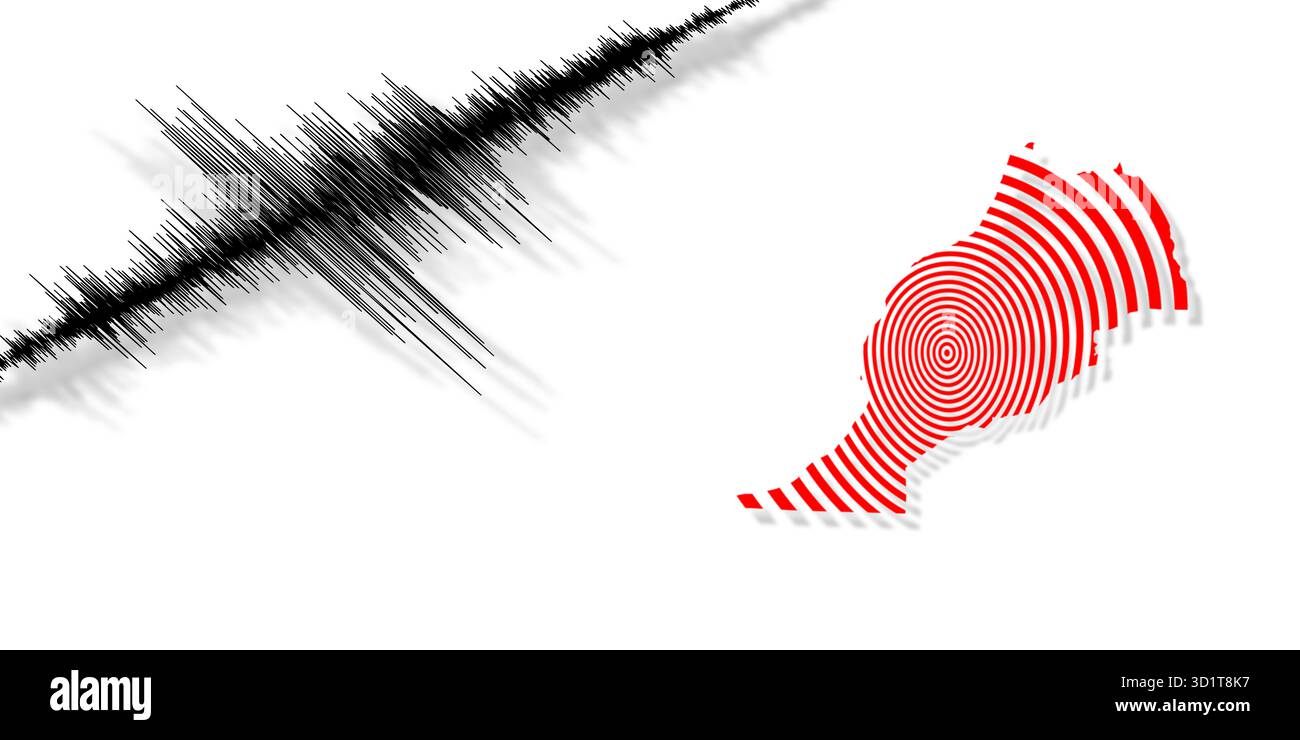 Activité sismique tremblement de terre carte Maroc Banque D'Images