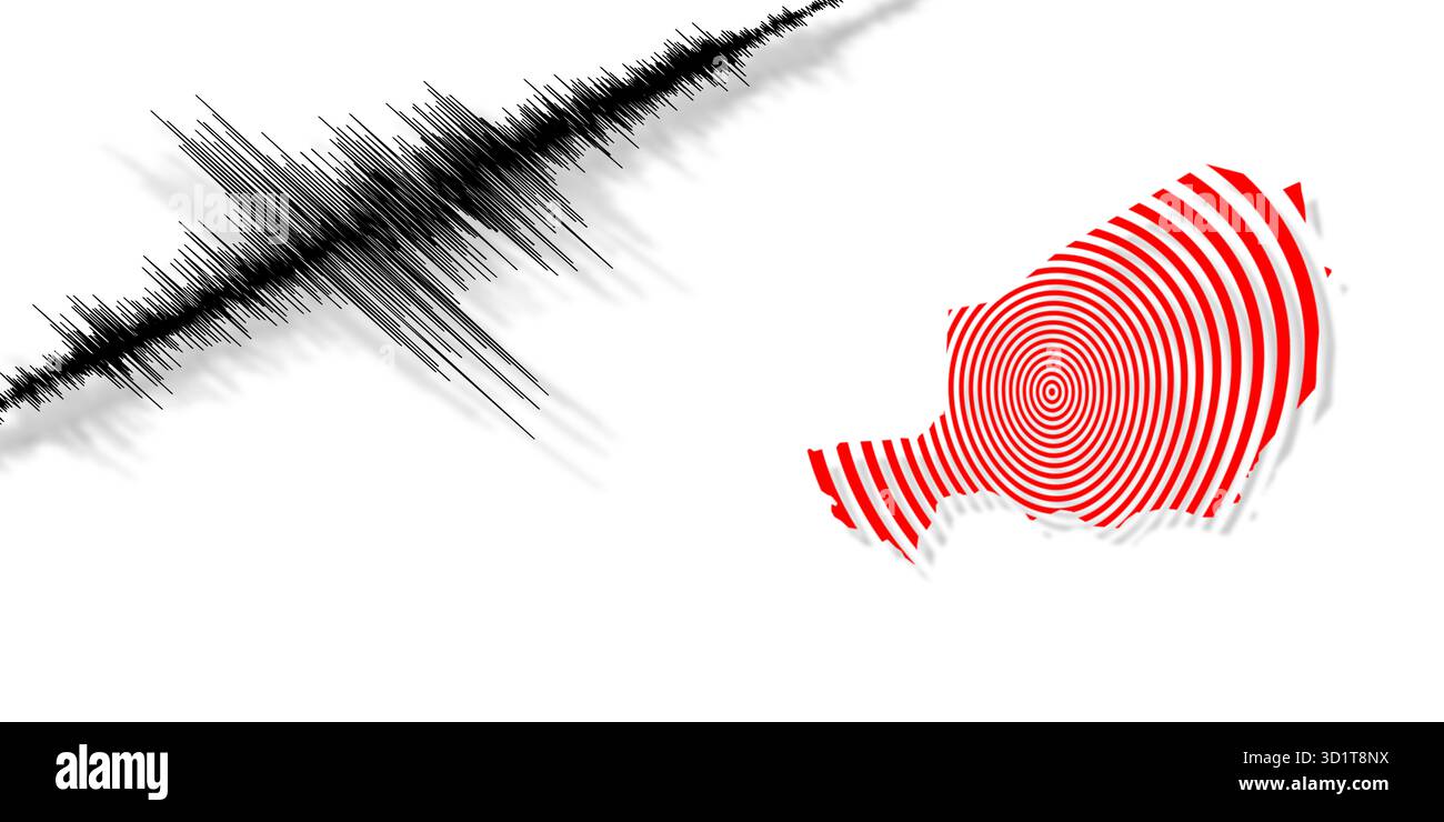 Activité sismique tremblement de terre Niger carte Banque D'Images