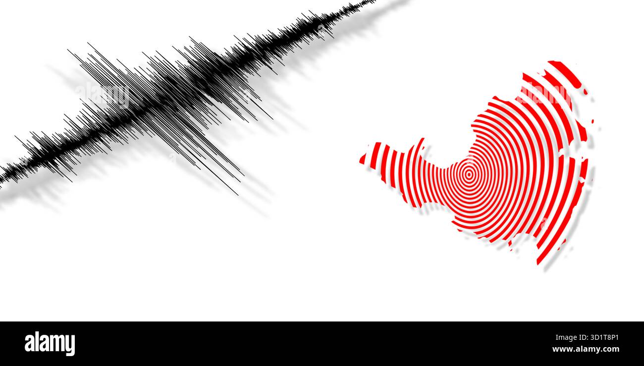 Activité sismique tremblement de terre Saint Martin carte Banque D'Images