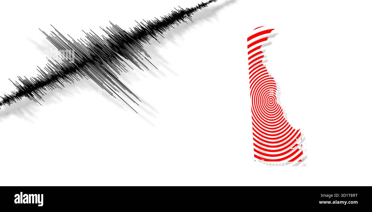 Activité sismique tremblement de terre carte Delaware Banque D'Images