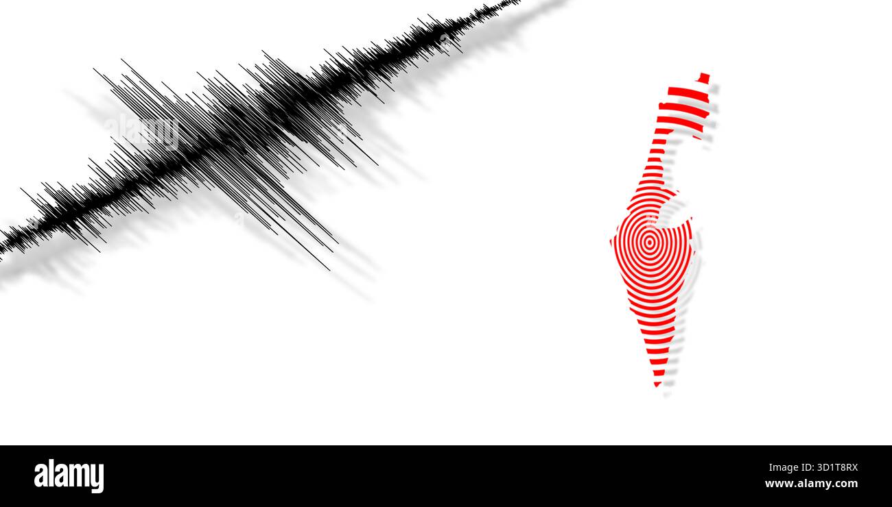 Activité sismique tremblement de terre Israël carte Banque D'Images